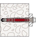 fischer Taco de vástago largo DuoXpand 10x180 FUS, Pasador gris claro/Rojo