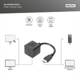 Digitus Cable divisor en Y HDMI, Cable Y negro