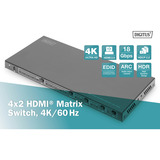 Digitus Conmutador HDMI 4K, 4x2 gris