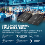 Digitus DA-73120, Extensor USB negro