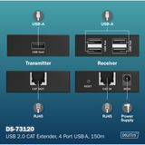 Digitus DA-73120, Extensor USB negro