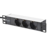 Digitus DN-95411 base múltiple 2 m 3 salidas AC Negro, Regleta negro/Aluminio, 2 m, 3 salidas AC, Tipo F, Aluminio, Negro, 250 V