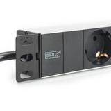 Digitus DN-95411 base múltiple 2 m 3 salidas AC Negro, Regleta negro/Aluminio, 2 m, 3 salidas AC, Tipo F, Aluminio, Negro, 250 V