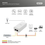 Digitus Gigabit Activo 802.3at PoE Midspan, Inyector PoE blanco