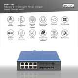 Digitus Gigabit industrial gestionado L3 con 8 + 4 puertos uplink 10G, Interruptor/Conmutador 