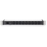 Digitus Regleta de enchufes de 19" con perfil de aluminio, 9 tomas C13, 1U negro/Aluminio