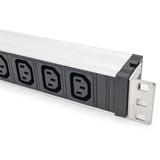 Digitus Regleta de enchufes de 19" con perfil de aluminio, 9 tomas C13, 1U negro/Aluminio