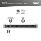 Digitus Regleta de enchufes de 19" con perfil de aluminio, 9 tomas C13, 1U negro/Aluminio