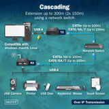 Digitus Set extensor USB 2.0 CAT, 480 Mbps, 150 metros negro