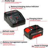 EINHELL 4512042 cargador y batería cargable, Conjunto negro/Rojo, Ión de litio, 18 V, Negro, Rojo, 200-260 V, 50/60 Hz, Ión de litio