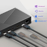 ICY BOX IB-DK2246AC Alámbrico USB 3.2 Gen 2 (3.1 Gen 2) Type-A Negro, Estación de acoplamiento negro, Alámbrico, USB 3.2 Gen 2 (3.1 Gen 2) Type-A, 10,100,1000 Mbit/s, Negro, 3840 x 2160 Pixeles, 60 Hz