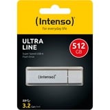 Intenso Ultra Line unidad flash USB 512 GB USB tipo A 3.2 Gen 1 (3.1 Gen 1) Plata, Lápiz USB plateado, 512 GB, USB tipo A, 3.2 Gen 1 (3.1 Gen 1), 70 MB/s, Tapa, Plata