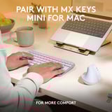 Logitech Lift for Mac, Ratón blanco, mano derecha, Diseño vertical, Óptico, RF Wireless + Bluetooth, 4000 DPI, Blanco