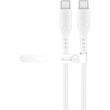 goobay Cable de silicona USB 2.0 blanco, conector USB-C > conector USB-C blanco