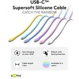 goobay Cable de silicona USB 2.0 blanco, conector USB-C > conector USB-C blanco