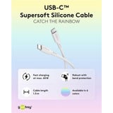 goobay Cable de silicona USB 2.0 blanco, conector USB-C > conector USB-C blanco