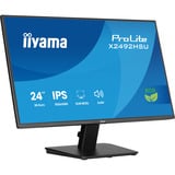 iiyama ProLite X2492HSU-B1 pantalla para PC 60,5 cm (23.8") 1920 x 1080 Pixeles Full HD LED Negro, Monitor LED negro (mate), 60,5 cm (23.8"), 1920 x 1080 Pixeles, Full HD, LED, 3 ms, Negro