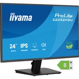 iiyama ProLite X2492HSU-B1 pantalla para PC 60,5 cm (23.8") 1920 x 1080 Pixeles Full HD LED Negro, Monitor LED negro (mate), 60,5 cm (23.8"), 1920 x 1080 Pixeles, Full HD, LED, 3 ms, Negro