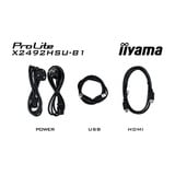 iiyama ProLite X2492HSU-B1 pantalla para PC 60,5 cm (23.8") 1920 x 1080 Pixeles Full HD LED Negro, Monitor LED negro (mate), 60,5 cm (23.8"), 1920 x 1080 Pixeles, Full HD, LED, 3 ms, Negro