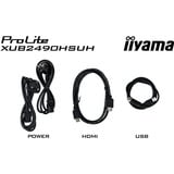 iiyama XUB2490HSUH-B2 pantalla para PC 60,5 cm (23.8") 1920 x 1080 Pixeles Full HD LED Negro, Monitor LED negro (mate), 60,5 cm (23.8"), 1920 x 1080 Pixeles, Full HD, LED, 4 ms, Negro