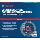Bosch EXPERT MULTIMATERIAL X-LOCK Corte del disco, Hoja Corte del disco, Ladrillo, Concreto, Hormigón duro, Piedra, 12,5 cm, Bosch, 2,22 cm, 2,4 mm