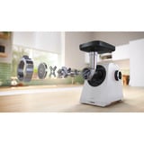 Bosch Serie 4 MFWS420W picadora 1300 W Blanco, Picadora de carne blanco, 1300 W, Blanco, 1 m, Acero inoxidable, 1900 W, 500 W