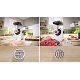Bosch Serie 4 MFWS420W picadora 1300 W Blanco, Picadora de carne blanco, 1300 W, Blanco, 1 m, Acero inoxidable, 1900 W, 500 W