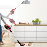 Bosch Serie 8 BBS81PETM aspiradora de mano Rojo Sin bolsa, Aspirador vertical rojo/Negro, Secar, Filtro higiénico, Ciclónico, Suelo duro, Alfombra, Suelo duro, Escalones, Tapicería, 76 dB, Sin bolsa
