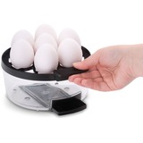 Cloer 6070 cuecehuevos 7 huevos 435 W Negro, Plata, Hervidor de huevos acero fino/Negro, 210 mm, 180 mm, 150 mm, 1,1 kg, 220 - 240 V