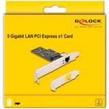 DeLOCK Tarjeta PCI Express x1 a 1 x RJ45 5 Gigabit LAN RTL8126 
