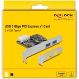 DeLOCK Tarjeta PCIe x1 a 2x USB 3.2 Gen 1 externos, Controlador USB 