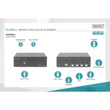 Digitus Conmutador KVM DisplayPort 4x 1, Switch KVM negro