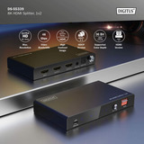 Digitus Divisor HDMI 8K, 1x2, Splitter HDMI negro