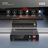Digitus Divisor HDMI 8K, 1x2, Splitter HDMI negro