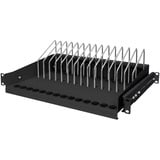 Digitus Estante extensible para tabletas, ordenadores portátiles, smartphones, Balda negro, ordenadores portátiles, smartphones, Cajón metálico para rack, Negro, Acero, 50 kg, China, 48,3 cm (19")