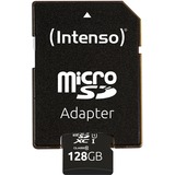 Intenso 3424491 memoria flash 128 GB MicroSD UHS-I Clase 10, Tarjeta de memoria negro, 128 GB, MicroSD, Clase 10, UHS-I, Class 1 (U1), Resistente a la temperatura, Resistente a golpes, Resistente al agua, A prueba de rayos X
