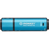 Kingston IronKey Vault Privacy 50 unidad flash USB 128 GB USB tipo A 3.2 Gen 1 (3.1 Gen 1) Azul, Lápiz USB celeste/Negro, 128 GB, USB tipo A, 3.2 Gen 1 (3.1 Gen 1), 250 MB/s, Tapa, Azul