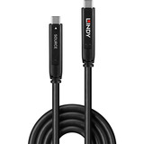 Lindy Cable híbrido USB 3.2 Gen 1 y DP 1.4 Tipo C, Cable alargador negro