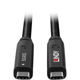 Lindy Cable híbrido USB 3.2 Gen 1 y DP 1.4 Tipo C, Cable alargador negro