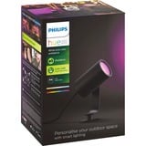 Philips Hue Foco para exteriores Lily, Luz de LED negro, Philips Hue White and Color ambiance Foco para exteriores Lily, Alumbrado de sobremuro/pie para exterior, Bluetooth, Negro, LED, Aluminio, Bombilla(s) no reemplazable(s)