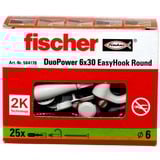 fischer EasyHook Redondo DuoPower 6x30, Pasador blanco