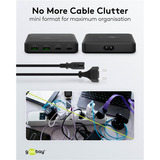goobay Cargador de mesa multipuerto USB-C, PD, GaN, 65 vatios negro
