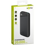 goobay Powerbank de carga rápida 20.000 mAh, Banco de potencia negro