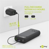 goobay Powerbank de carga rápida 20.000 mAh, Banco de potencia negro