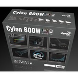 Aerocool Cylon 600W, Fuente de alimentación de PC negro