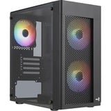 Aerocool HEXFORMBKV2 Caja PC Micro ATX 3 Ventiladores FRGB Negro, Cajas de torre negro, Mini Tower, PC, Negro, micro ATX, Mini-ITX, ABS, SPCC, Atrás, Frente