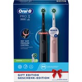 Braun Oral-B Pro 3 3900N Gift Edition, Cepillo de dientes eléctrico negro/Rosa neón