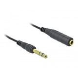 DeLOCK 85938 cable de audio 2 m 6,35mm Negro, Cable alargador negro, 6,35mm, Macho, 6,35mm, Hembra, 2 m, Negro