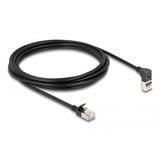 DeLOCK Cable de parche RJ-45 Cat.6a S/FTP, Slim 90° angular negro