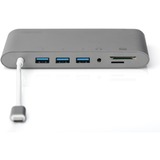 Digitus Estación de acoplamiento universal, USB Type-C™ gris, USB Type-C™, Alámbrico, USB 3.2 Gen 1 (3.1 Gen 1) Type-C, 60 W, 10,100,1000 Mbit/s, Gris, MMC, MicroSD (TransFlash), MicroSDHC, MicroSDXC